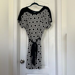 Elegant Black and White Geometric Dress